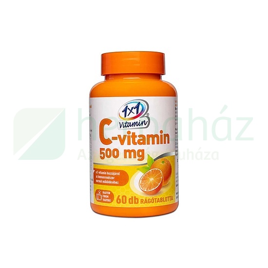 1X1 VITADAY RÁGÓTABLETTA C-VITAMIN 500MG 60DB