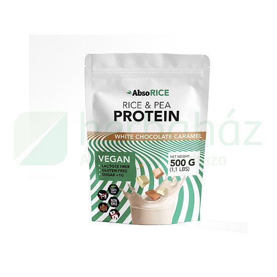 ABSORICE VEGAN PROTEIN POR - WHITE CHOCOLATE CARAMEL 500G