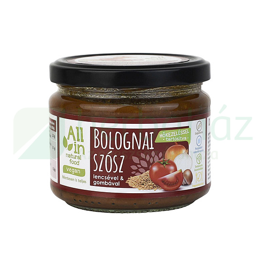 ALL IN NATURAL FOOD BOLOGNAI SZÓSZ LENCSÉVEL-GOMBÁVAL VEGÁN 250G [H]