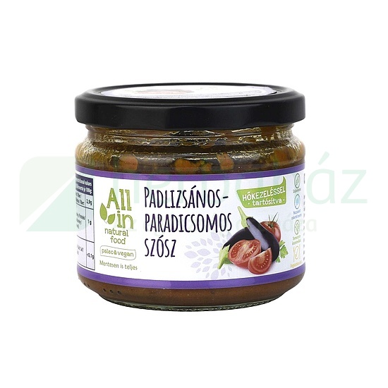 ALL IN NATURAL FOOD PADLIZSÁNOS-PARADICSOMOS SZÓSZ PALEO- VEGÁN 250G [H]