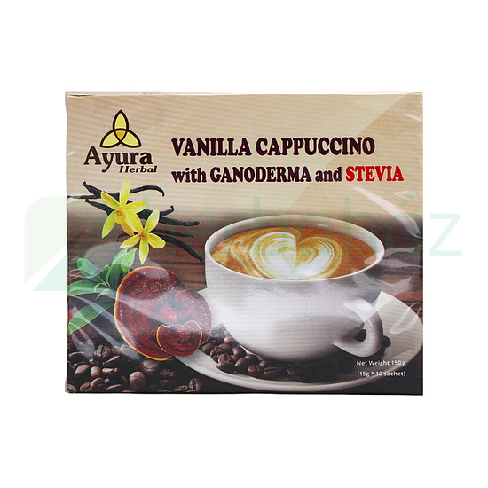 AYURA CINNAMON CAPPUCCINO WITH GANODERMA AND STEVIA INSTANT KÁVÉ 10DB