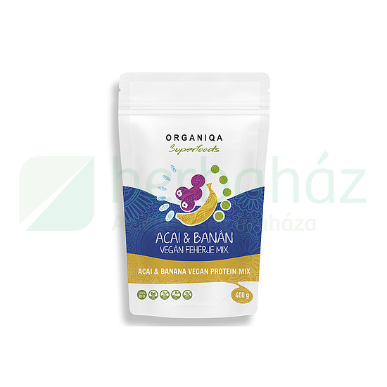 BIO ORGANIQA 100% ACAI-BANÁN VEGÁN FEHÉRJE 400G