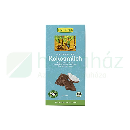 BIO RAPUNZEL KÓKUSZTEJES CSOKOLÁDÉ KÓKUSZVIRÁGCUKORRAL 80G