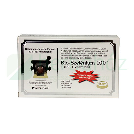 PHARMA NORD SZELÉNIUM 100+CINK TABLETTA 120DB