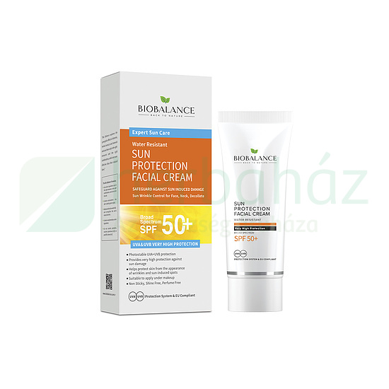 BIOBALANCE ARCKRÉM SPF 50+ SZÉLES SPEKTRUMÚ VÉDELEMMEL, VÍZÁLLÓ 75ML