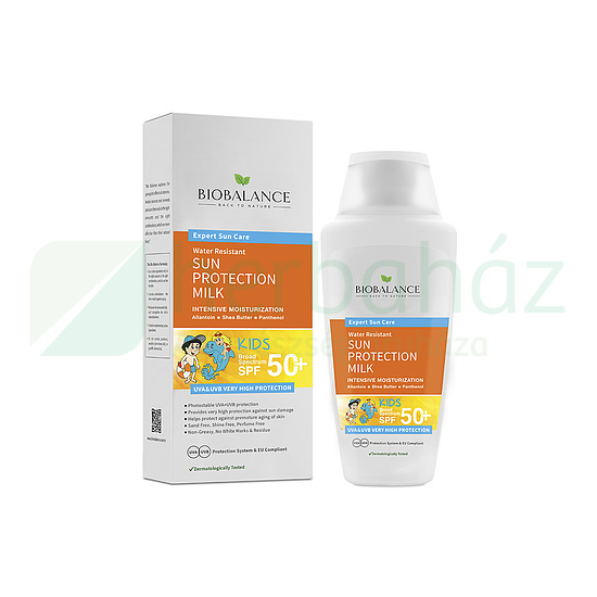 BIOBALANCE NAPTEJ GYEREKEKNEK SPF 50+ SZÉLES SPEKTRUMÚ VÉDELEMMEL, VÍZÁLLÓ 150ML