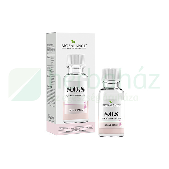 BIOBALANCE S.O.S SZÁRÍTÓ SZÉRUM AKNÉRA HAJLAMOS BŐRRE 20ML