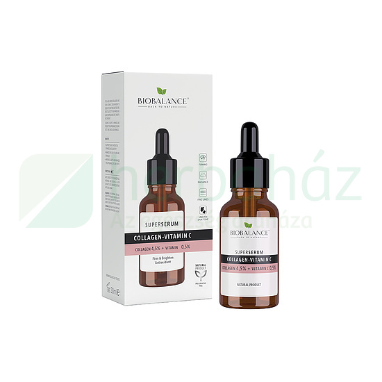 BIOBALANCE SZUPERSZÉRUM ARCRA TENGERI KOLLAGÉNNEL ÉS C-VITAMINNAL 30ML