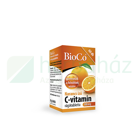 BIOCO C-VITAMIN 500MG NARANCS ÍZŰ RÁGÓTABLETTA 60DB