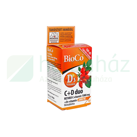 BIOCO C+D DUO RETARD C-VITAMIN 1000 MG + D3-VITAMIN 2000NE FILMTABLETTA 100DB