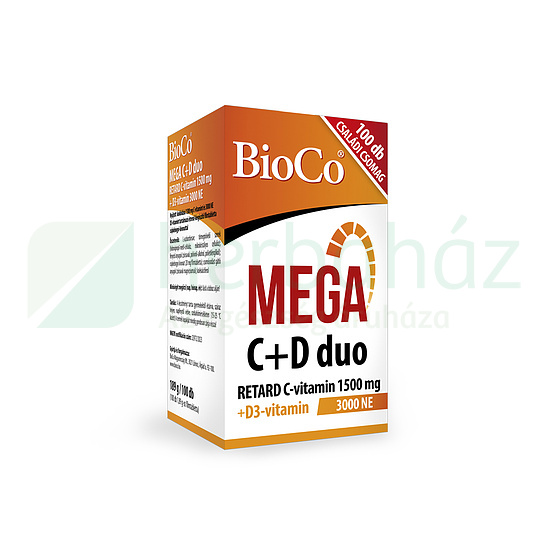 BIOCO C+D DUO RETARD MEGA C-VITAMIN 1500 MG + D3-VITAMIN 3000 NE 100DB