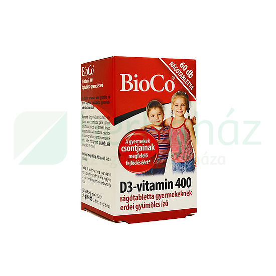 BIOCO D3 VITAMIN 400 RÁGÓTABLETTA GYERMEKEKNEK 60DB