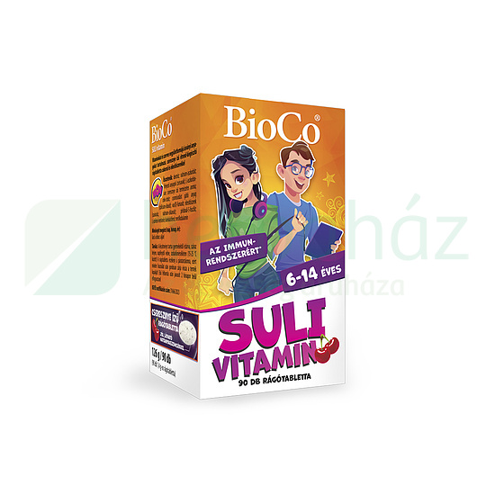 BIOCO SULI VITAMIN 6-14 ÉVESEKNEK CSERESZNYE ÍZŰ RÁGÓTABLETTA 90DB