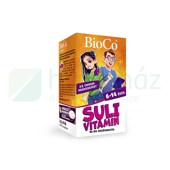 BIOCO SULI VITAMIN 6-14 ÉVESEKNEK CITROM ÍZŰ RÁGÓTABLETTA 90DB