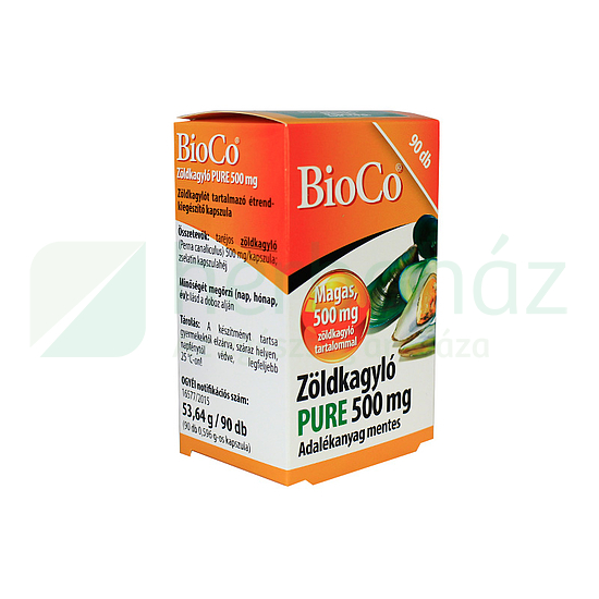 BIOCO ZÖLDKAGYLÓ PURE 500MG KAPSZULA 90DB