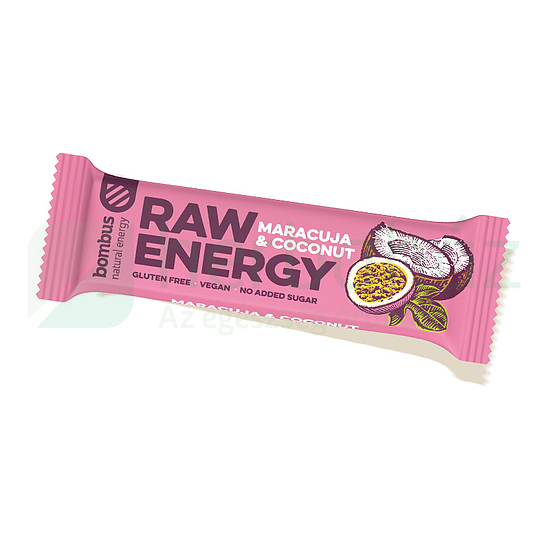 GLUTÉNMENTES BOMBUS RAW ENERGY MARACUJA- KÓKUSZ SZELET 50G