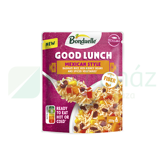 BONDUELLE GOOD LUNCH MEXICAN STYLE-BASMATI RIZS, VÖRÖSBAB ÉS ZÖLDSÉGEK 250G