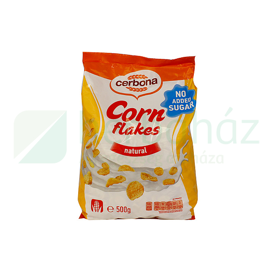 CERBONA CORN FLAKES KUKORICAPEHELY HOZZÁADOTT CUKOR NÉLKÜL 500G