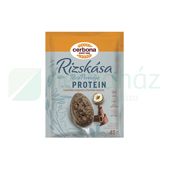 CERBONA CSOKOLÁDÉS MOGYORÓS RIZSKÁSA PROTEINNEL 45G