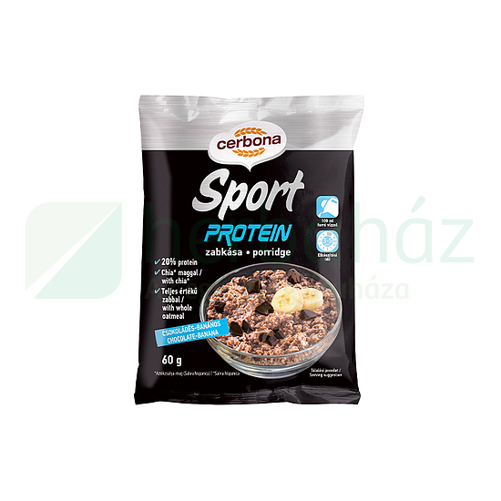CERBONA PROTEINES CSOKOLÁDÉS-BANÁNOS ZABKÁSA CUKOR HOZZÁADÁSA NÉLKÜL, ÉDESÍTŐSZEREKKEL 60G