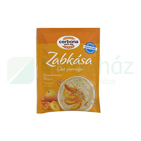 CERBONA SÁRGABARACKOS ZABKÁSA HOZZÁADOTT CUKOR NÉLKÜLI 50G