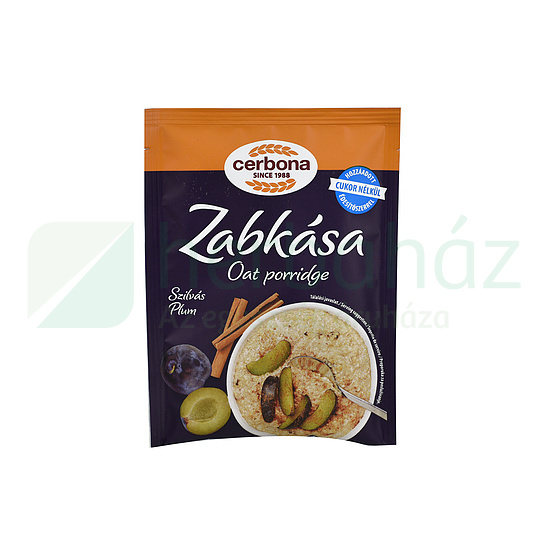 CERBONA SZILVÁS ZABKÁSA HOZZÁADOTT CUKOR NÉLKÜLI 50G