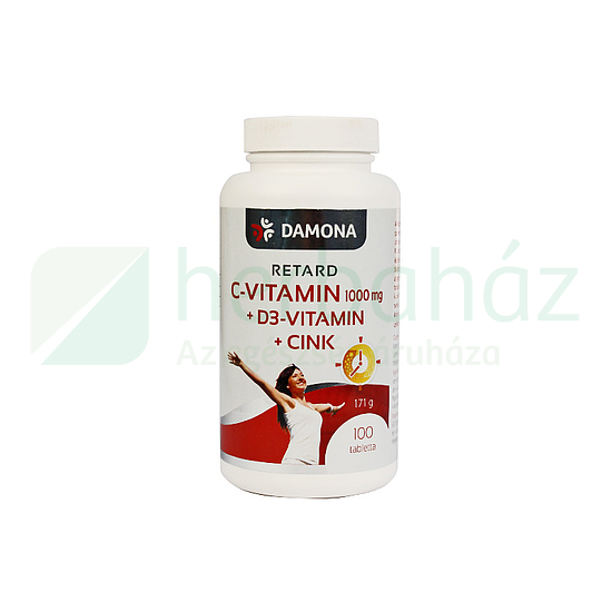 DAMONA C-VITAMIN 1000MG RETARD+D3 VITAMIN +CINK TABLETTA 100DB