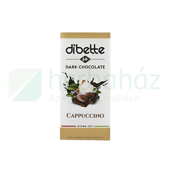 DIBETTE CHOCO CAPPUCCINO ÍZŰ KRÉMMEL TÖLTÖTT ÉTCSOKOLÁDÉ FRUKTÓZZAL 80G