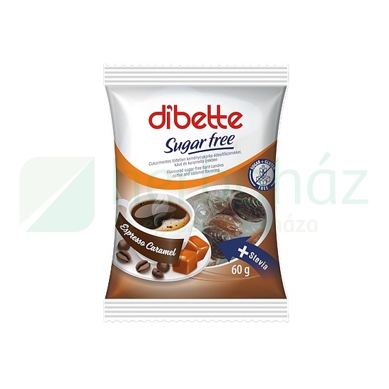 DIBETTE CUKORMENTES VEGYES ESPRESSO KARAMELLÁS IZŰ CUKORKA ÉDESÍTŐSZEREKKEL 60G