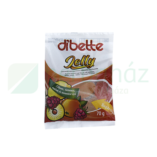 DIBETTE JELLY CUKORMENTES VEGYES GYÜMÖLCSÍZŰ ZSELÉ CUKORKA ÉDESÍTŐSZEREKKEL 70G