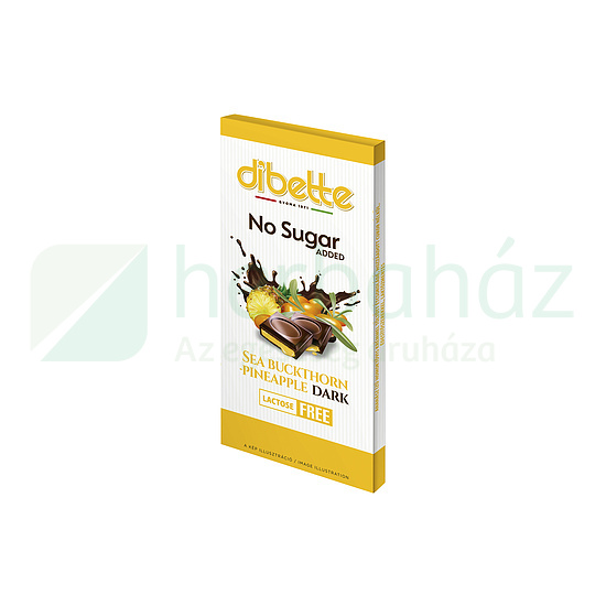 DIBETTE NAS ANANÁSZ ÍZŰ HOMOKTÖVIS KRÉMMEL TÖLTÖTT ÉTCSOKOLÁDÉ HCN LAKTÓZMENTES 80G