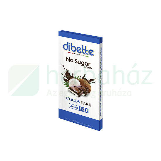 DIBETTE NAS KÓKUSZ ÍZŰ KRÉMMEL TÖLTÖTT ÉTCSOKOLÁDÉ HCN LAKTÓZMENTES 80G ÚJ