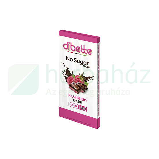DIBETTE NAS MÁLNÁS KRÉMMEL TÖLTÖTT ÉTCSOKOLÁDÉ HCN LAKTÓZMENTES 80G