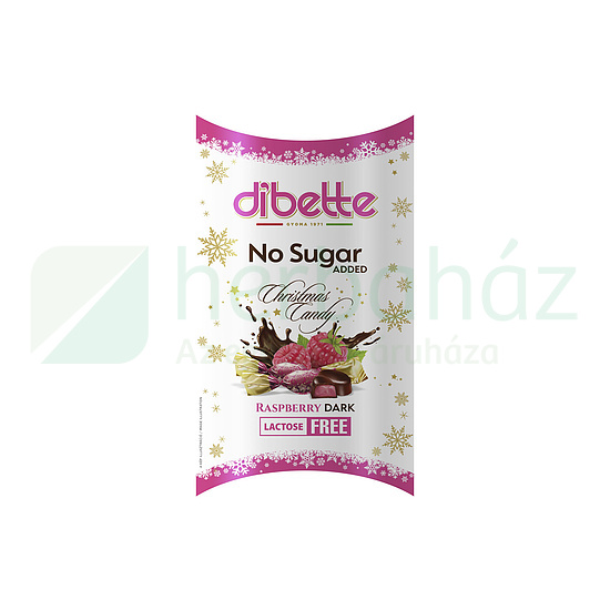 DIBETTE NAS MÁLNÁS KRÉMMEL TÖLTÖTT ÉTCSOKOLÁDÉ SZALONCUKOR ÉDESÍTŐSZERREL, LAKTÓZMENTES 220G