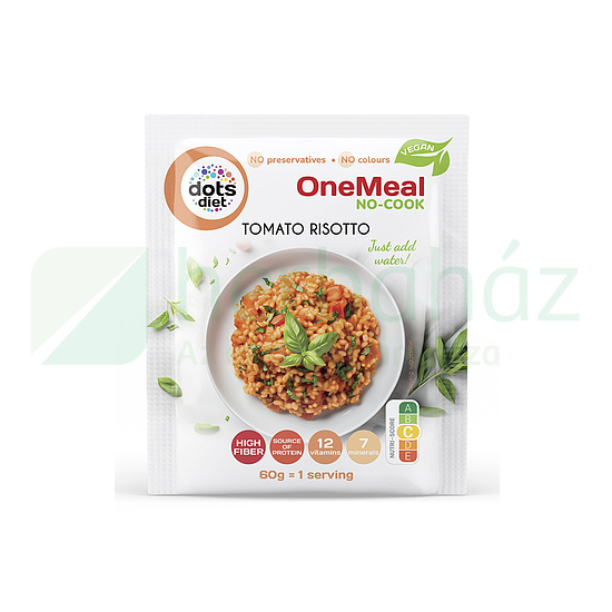 DOTSDIET VEGAN INSTANT PARADICSOMOS RIZOTTÓ- SZÁRÍTOTT RIZS-ÉS ROST ALAPÚ PORKEVERÉK 60G