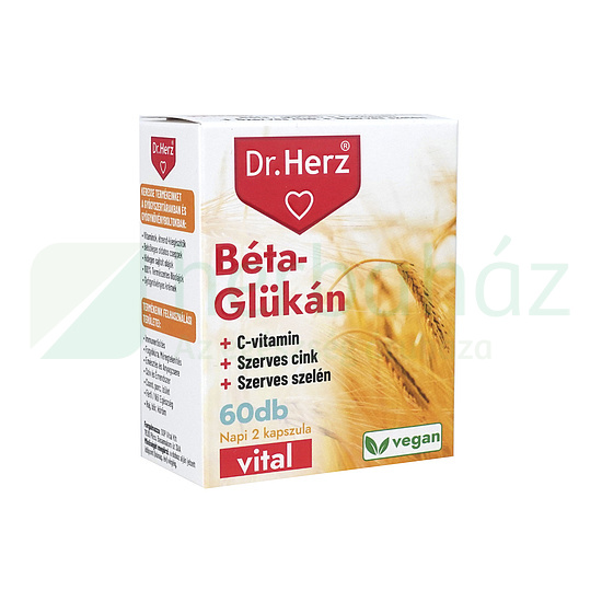 DR. HERZ BÉTA-GLÜKÁN+SZERVES CINK+SZELÉN+C-VITAMIN VEGAN KAPSZULA 60DB