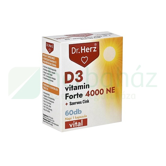 DR.HERZ D3-VITAMIN 4000 NE+SZERVES CINK KAPSZULA 60DB