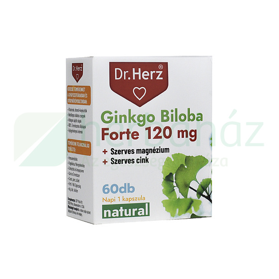 DR. HERZ GINKGO BILOBA FORTE 120MG+SZERVES MAGNÉZIUM+SZERVES CINK KAPSZULA 60DB