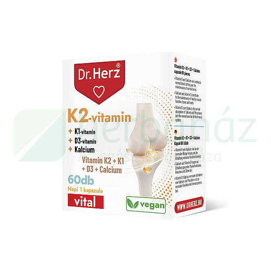 DR. HERZ K2-VITAMIN 150MCG+K1+D3+KALCIUM KAPSZULA 60DB