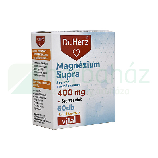 DR. HERZ MAGNÉZIUM SUPRA 400 MG + SZERVES CINK KAPSZULA 60DB