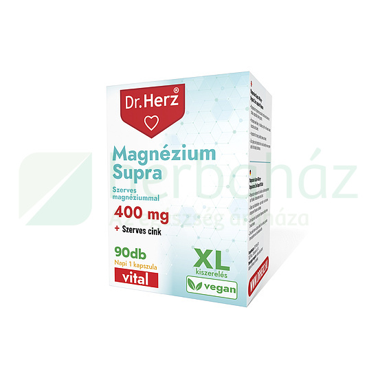 DR. HERZ MAGNÉZIUM SUPRA 400MG + SZERVES CINK KAPSZULA XL 90DB