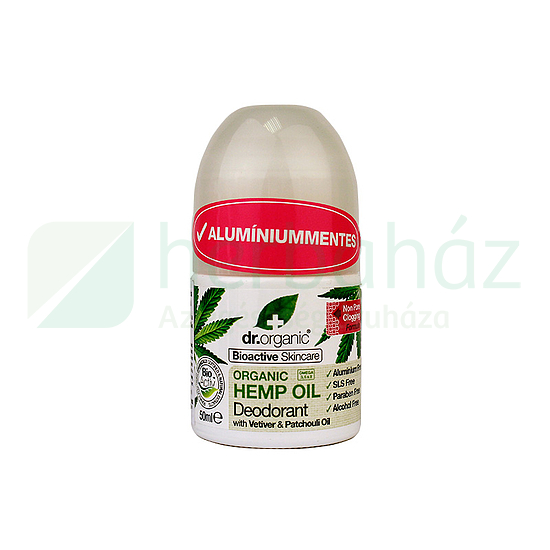 DR.ORGANIC ALUMÍNIUMMENTES GOLYÓS DEZODOR BIOAKTÍV KENDERMAGOLAJJAL 50ML