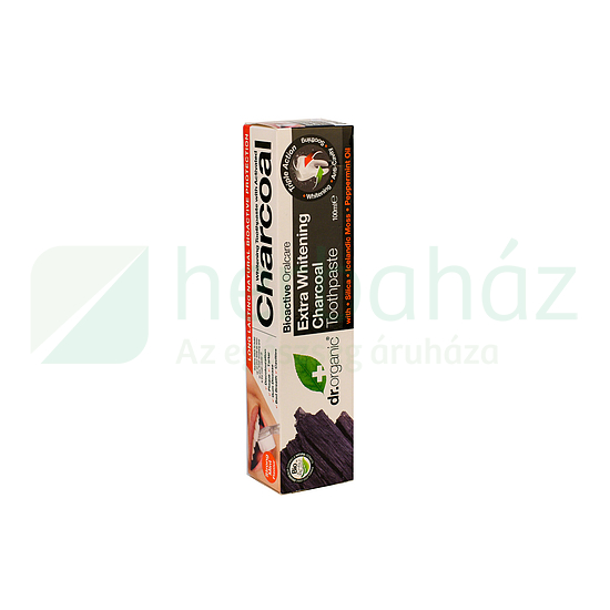 DR.ORGANIC CHARCOAL EXTRA FEHÉRÍTŐ FOGKRÉM AKTÍV SZÉNNEL 100ML