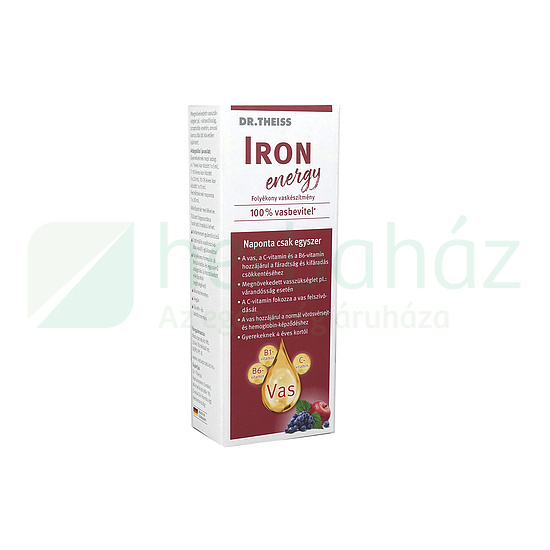 DR. THEISS IRON ENERGY FOLYÉKONY ÉTREND-KIEGÉSZÍTŐ VASSAL ÉS VITAMINOKKAL ÉDESÍTŐSZERREL 500ML