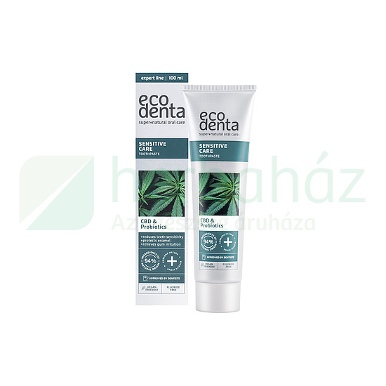 ECODENTA FLUORIDMENTES SZENZITÍV FOGKRÉM CBD-VEL ÉS PROBIOTIKUMMAL 100ML
