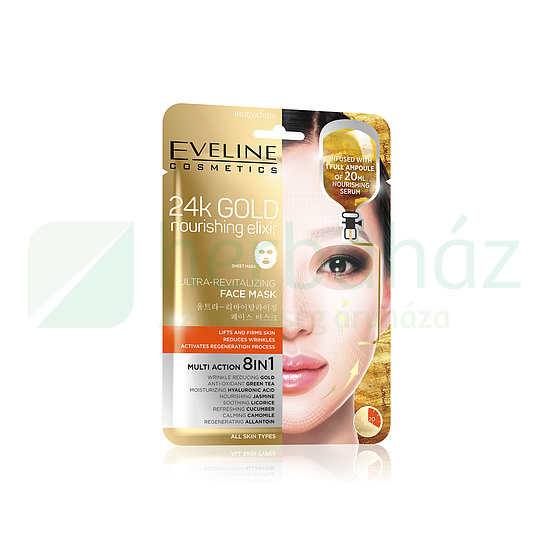 EVELINE KOREAI TEXTIL ARCMASZK 24 KARÁTOS ARANNYAL 1DB