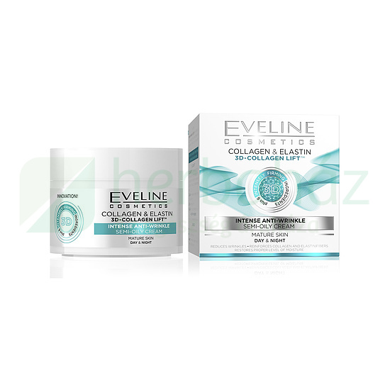 EVELINE NATURE LINE 3D COLLAGEN INTENZÍV RÁNCTALANÍTÓ ARCKRÉM 50ML