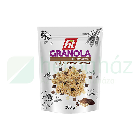 FIT GRANOLA TÖBBMAGVAS 3 FÉLE CSOKOLÁDÉVAL 300G