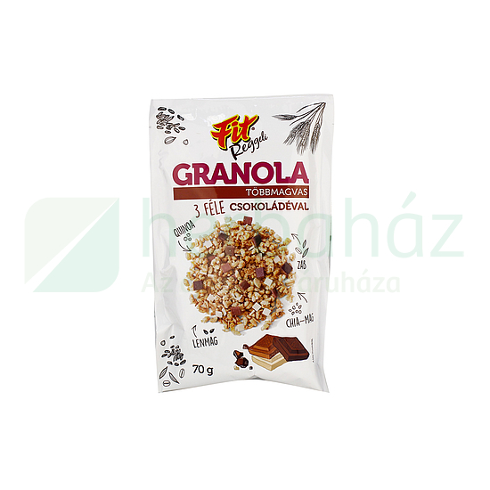 FIT REGGELI GRANOLA TÖBBMAGVAS 3 FÉLE CSOKOLÁDÉVAL 70G