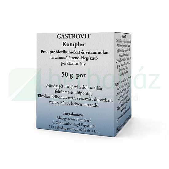 GASTROVIT KOMPLEX PRE-, PROBIOTIKUMOT ÉS VITAMINOKAT TARTALMAZÓ ÉTREND-KIEGÉSZÍTŐ 50G